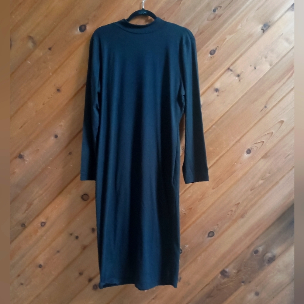 Elegant Women's Plus Size Black Long Sleeve Dress